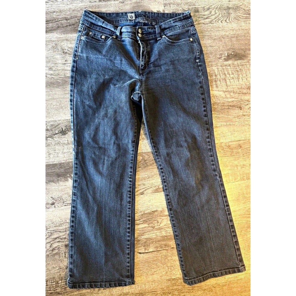 AK Anne Klein Jeans Metropolitan Bootcut Womens 12 Short Black Denim Y2K